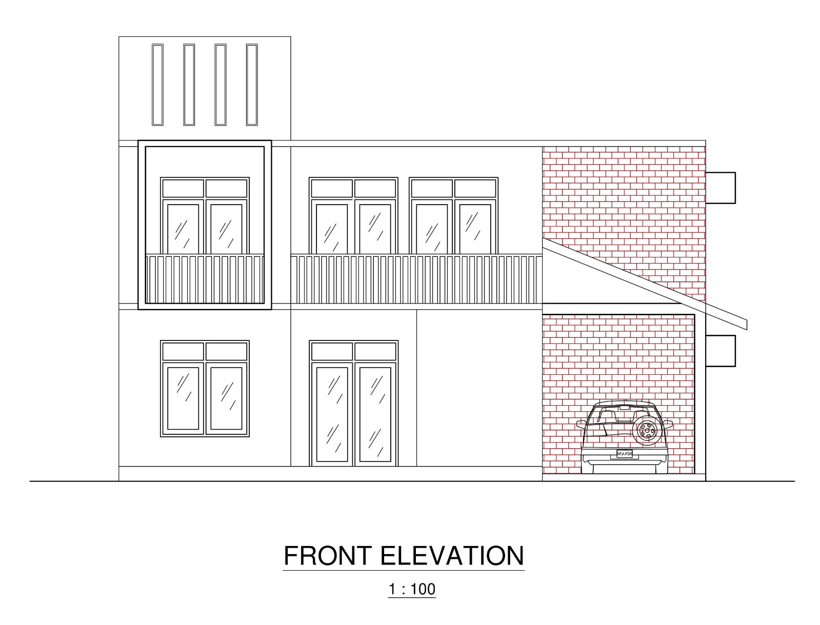 Modern Two Story House Plan With 3D Images DWG CAD File And PDF For Blueprint