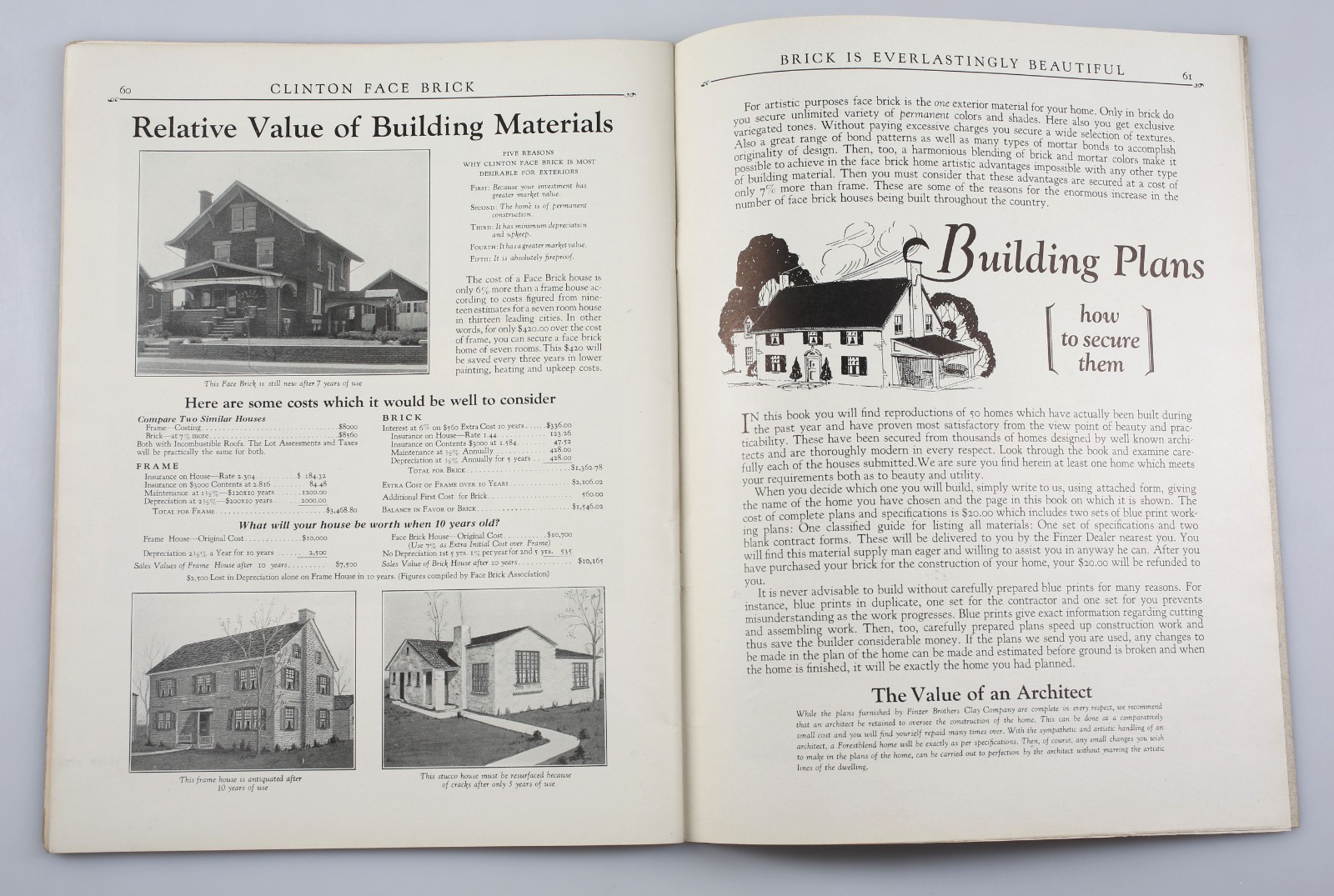 Vintage Beauty in Brick Home House Plans Catalog circa 1920s Clinton Face Brick