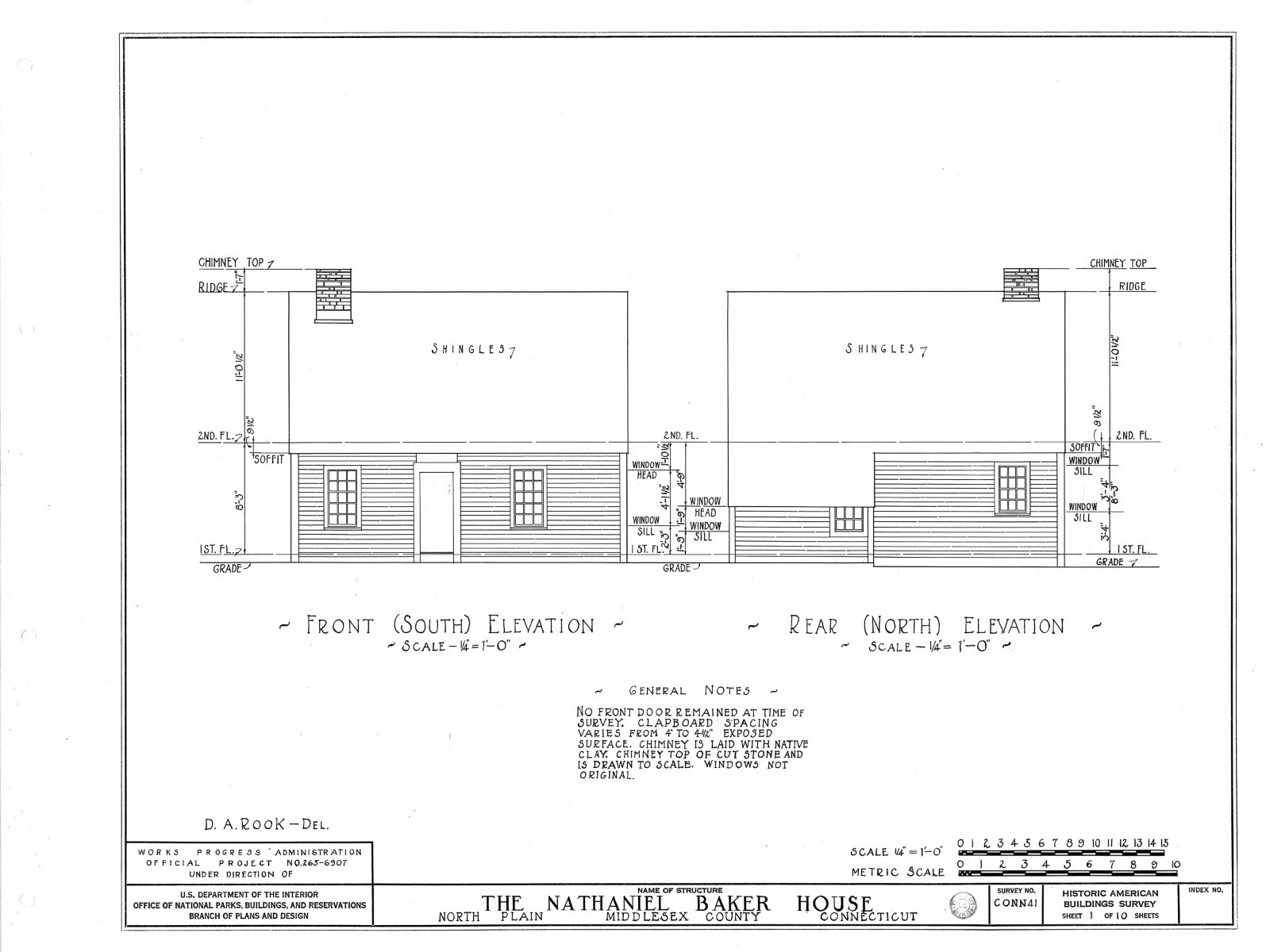 Colonial Cottage, printed architectural plans, detailed timber frame drawings