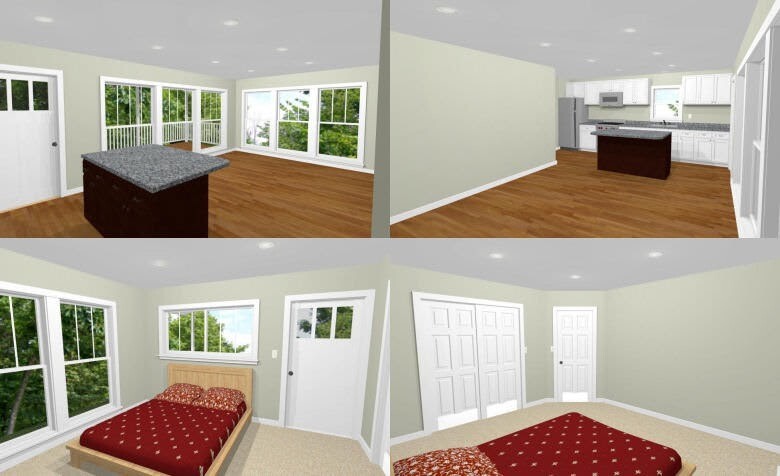 24×32 House — 1 Bedroom 1.5 Bath — 830 sq ft — PDF Floor Plan — Model 8C