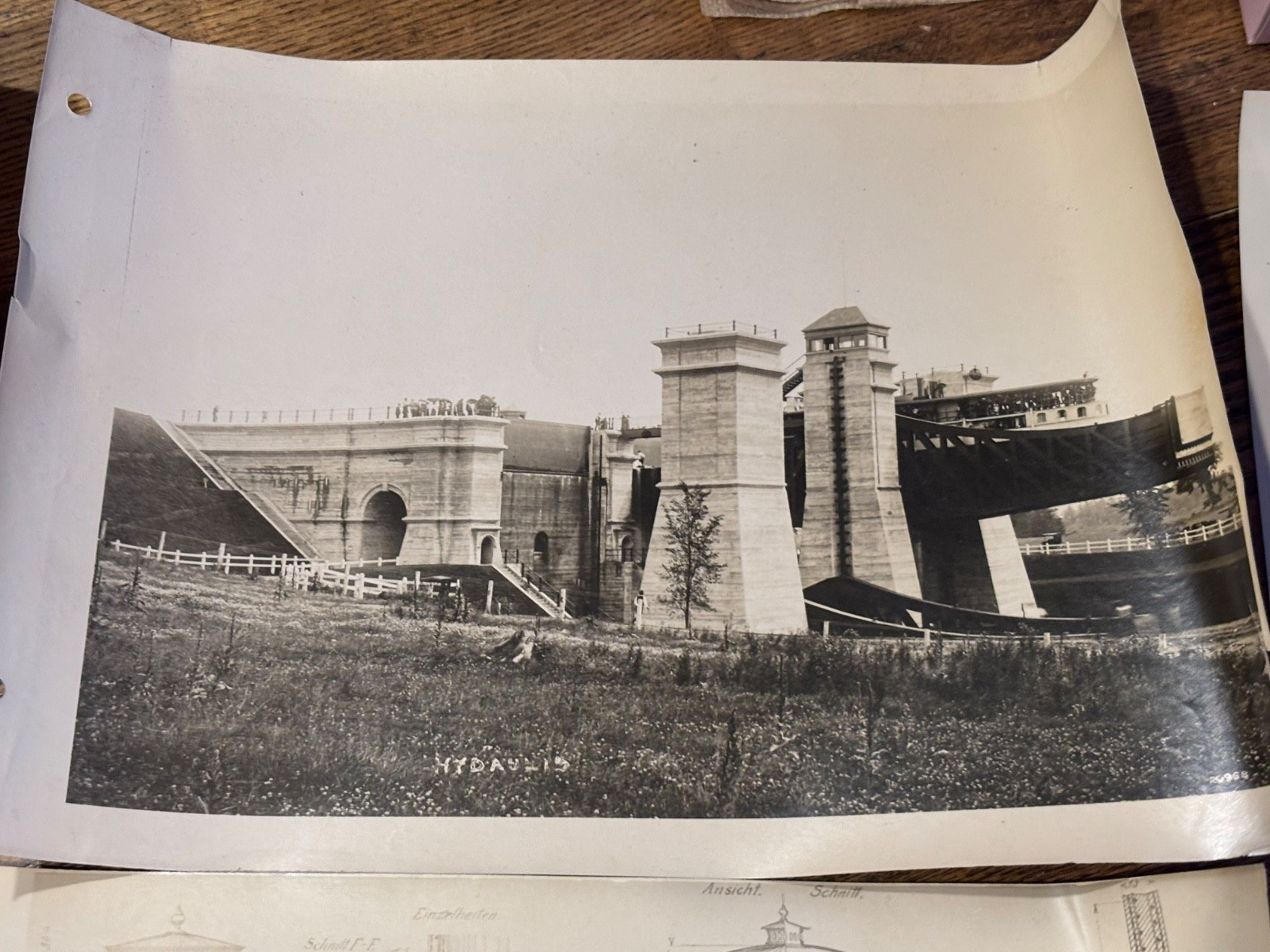 1920s hydraulic water tower photos & architectural drawings canal lock