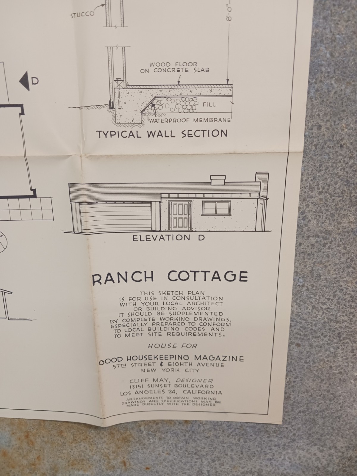 VTG 1950s Ranch Cottage Good Housekeeping Floor Plan MCM Cliff May Mid Century
