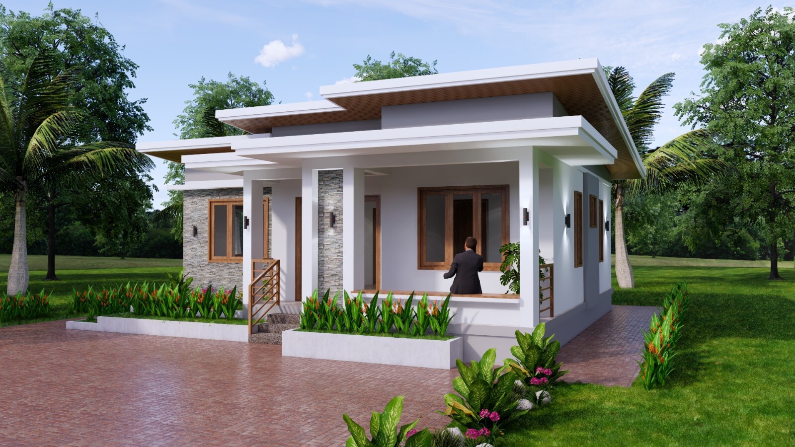 30×30 Feet Small House Plan 9×9 Meter 3 Beds 2 Bath Shed Roof PDF (A4 Hard Copy)