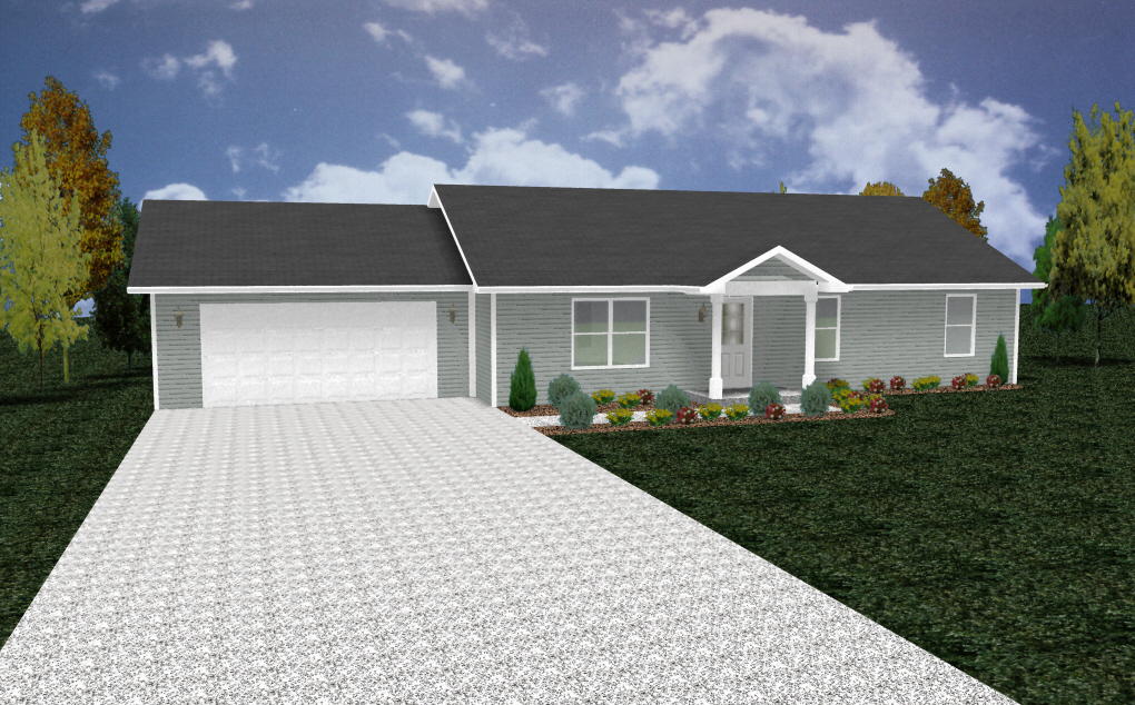 1276 Sq.Ft. Ranch house plans – 3 Bed, 2 Bath, Great Starter Home – PDF ONLY
