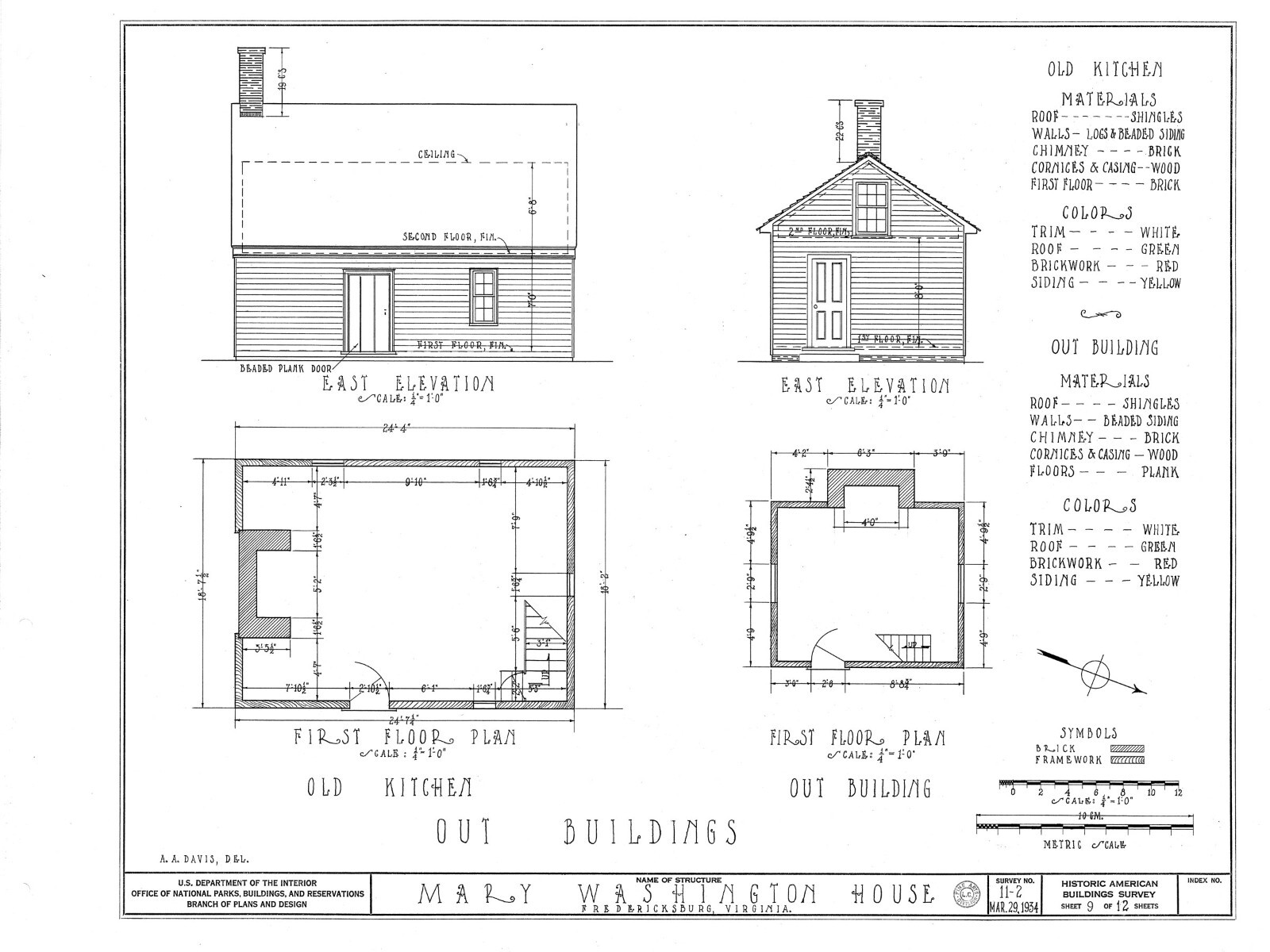 Mary Washington home, traditional colonial house, 4+ bedrooms, printed plans