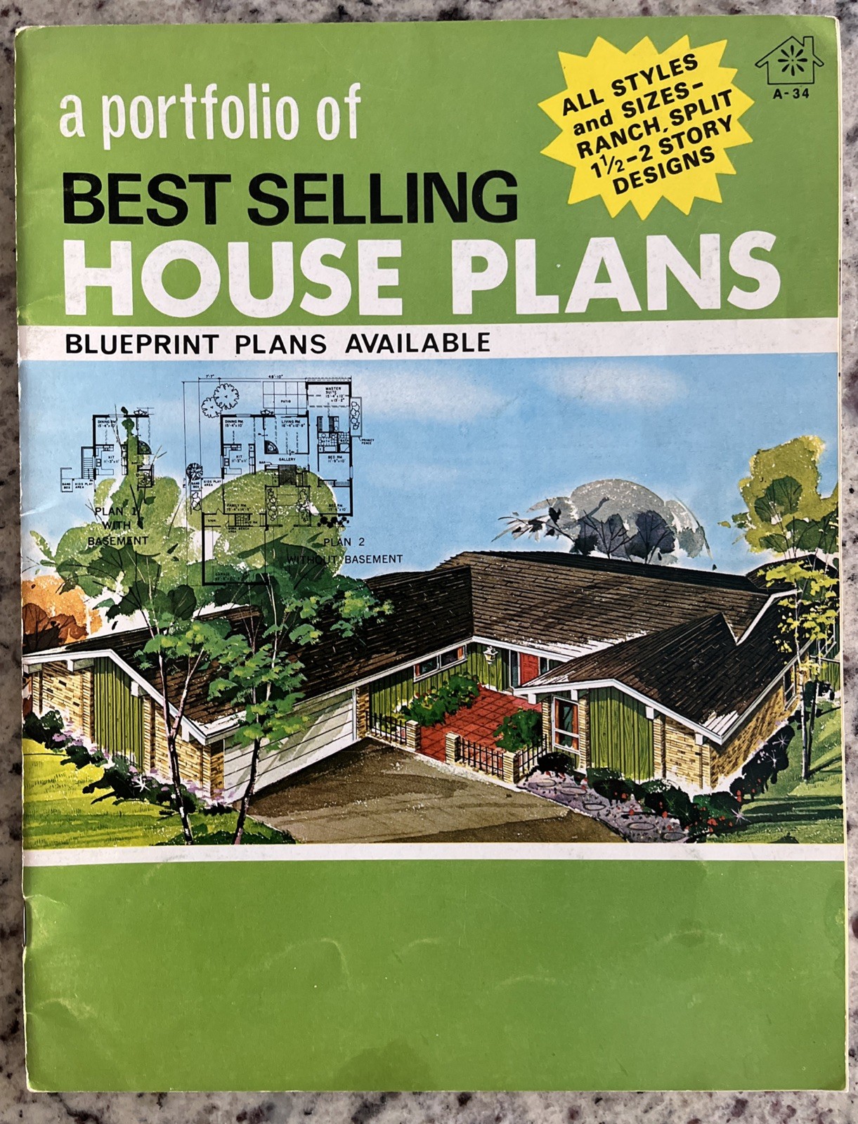 Vintage 1972 MCM Home Plans Design Catalog Blueprints Ranch Split-Level Houses