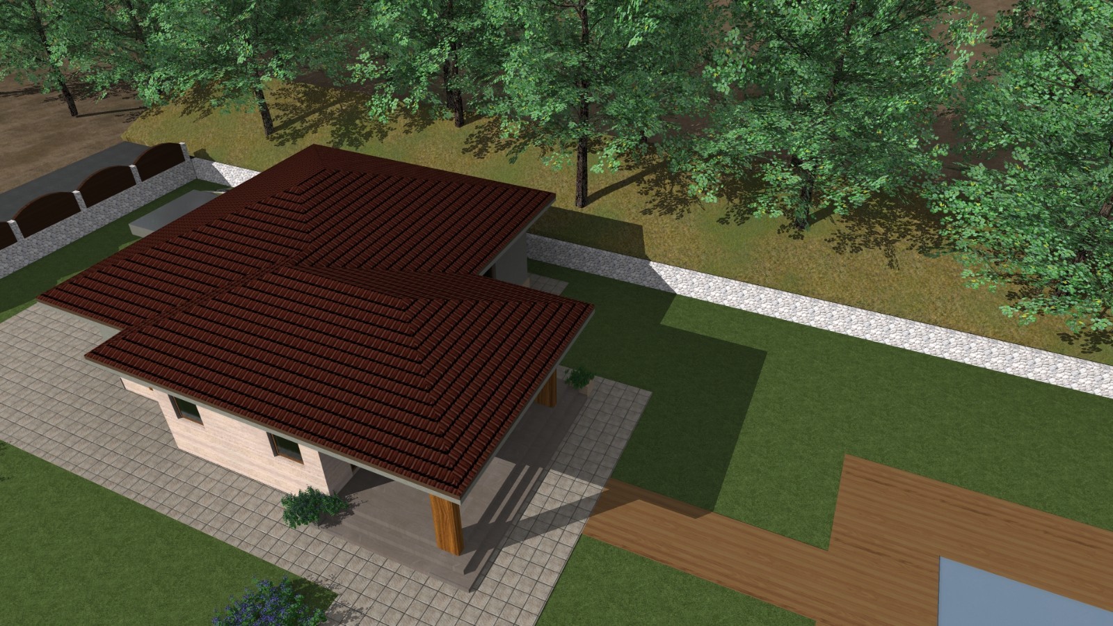 Small Modern 2 Bedroom 1 Bathroom House Floor Plan Blueprints, 1054SQFT/98m2