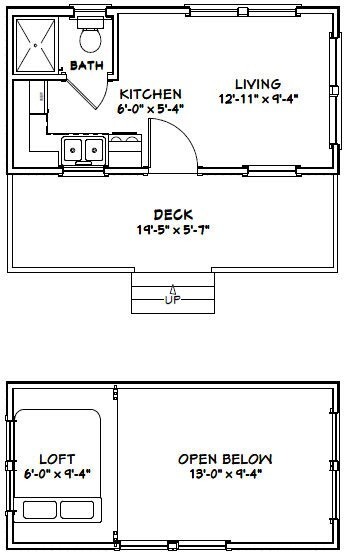 20×10 Tiny House — 266 sq ft — PDF Floor Plan — Model 1B