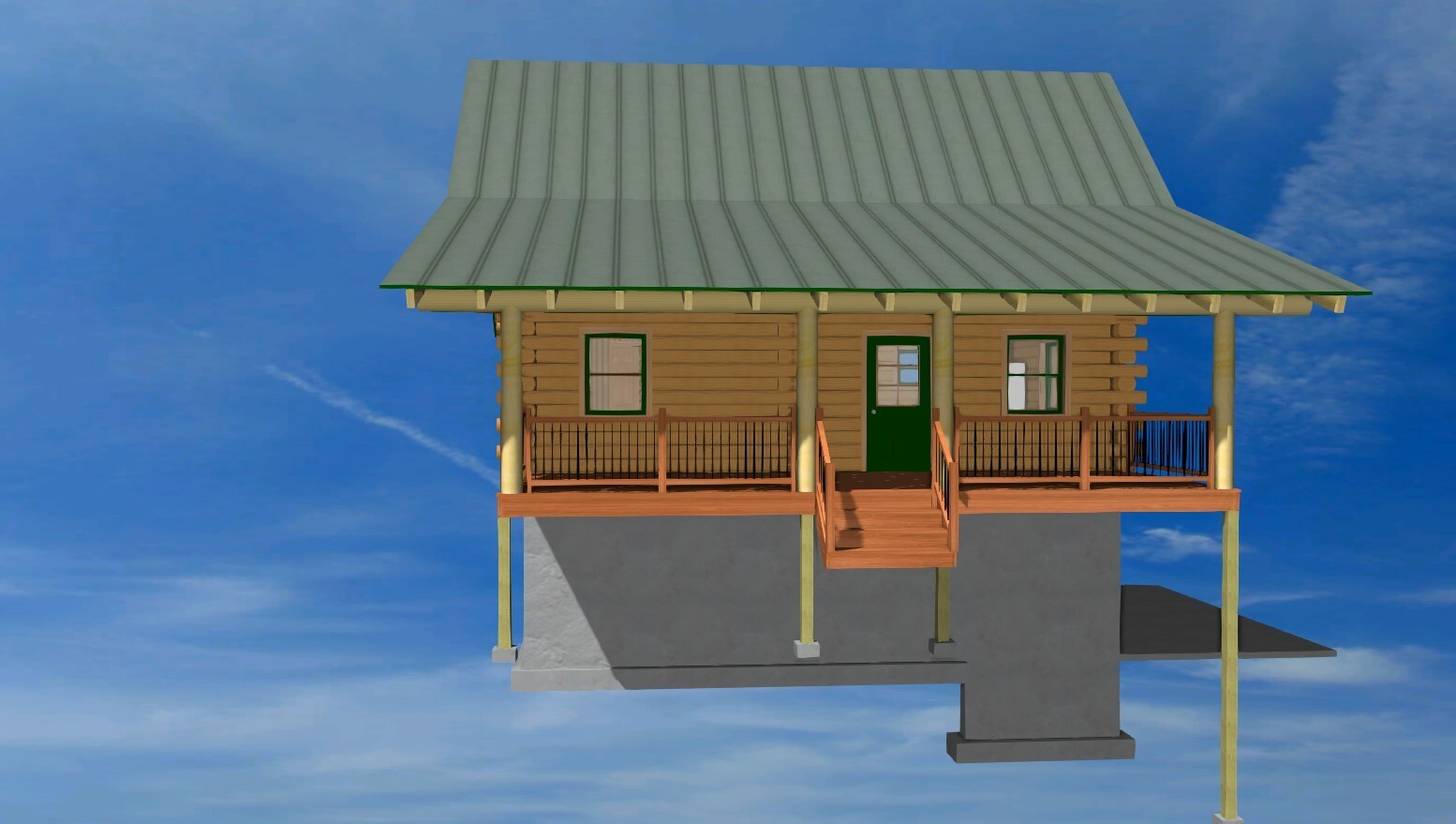 16′ x 30′ White Pine D-Log Cabin with Porch Package – WHOLESALE Price