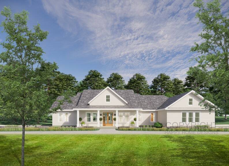 Modern Craftsman Farmhouse 4 Bed 3.5 Bath Attic – Plan Blueprint PDF or Print ~