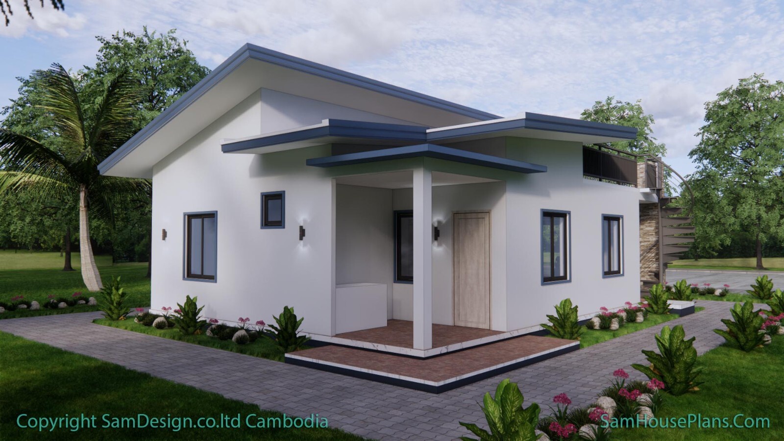 26×36 Small House Plan 8×11 Meter 2 Beds 2 Baths Small Shed (A4 Hard Copy)