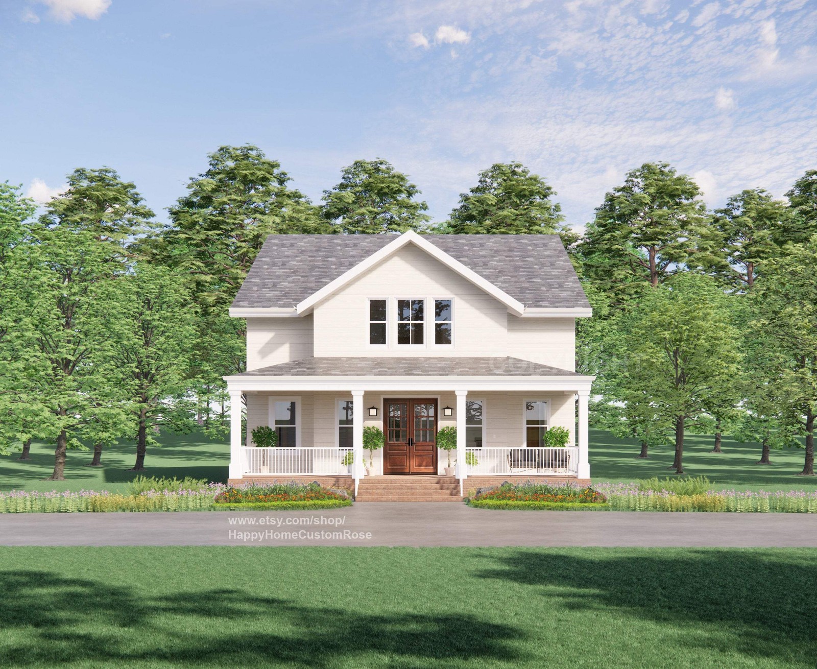 Tall Oak Southern Living Farmhouse – Two Story – 4 Bed 4 Bath – 58×35′ – 3480 Sq