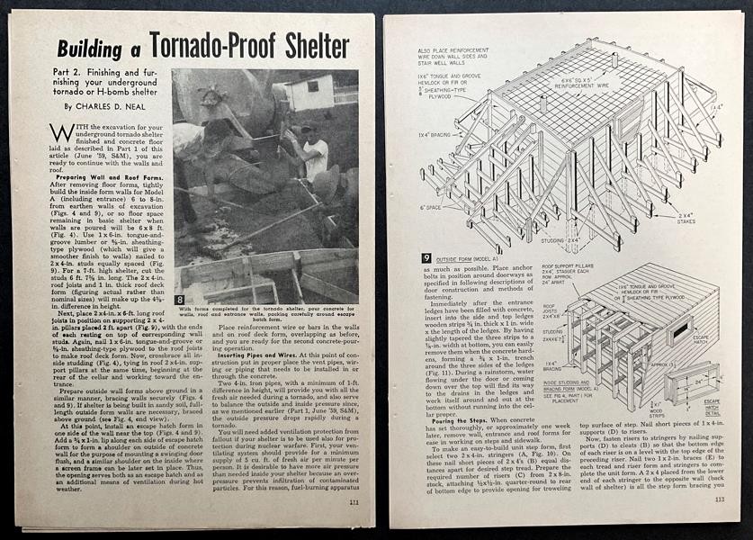 “Building a Tornado Proof Shelter” 1959 HowTo PLANS Bomb Nuclear Fallout