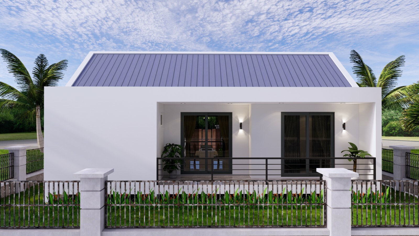 36×34 Feet Modern House Plan 11×10.5 Meter 2 Beds 2 Baths Gable (A4 Hard Copy)