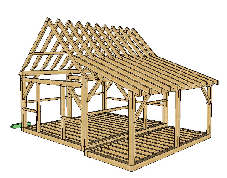 Timber Frame Cabin PRINTED Plans 16’x20′ w/porch 2 doors, plans on 8 1/2×11 new