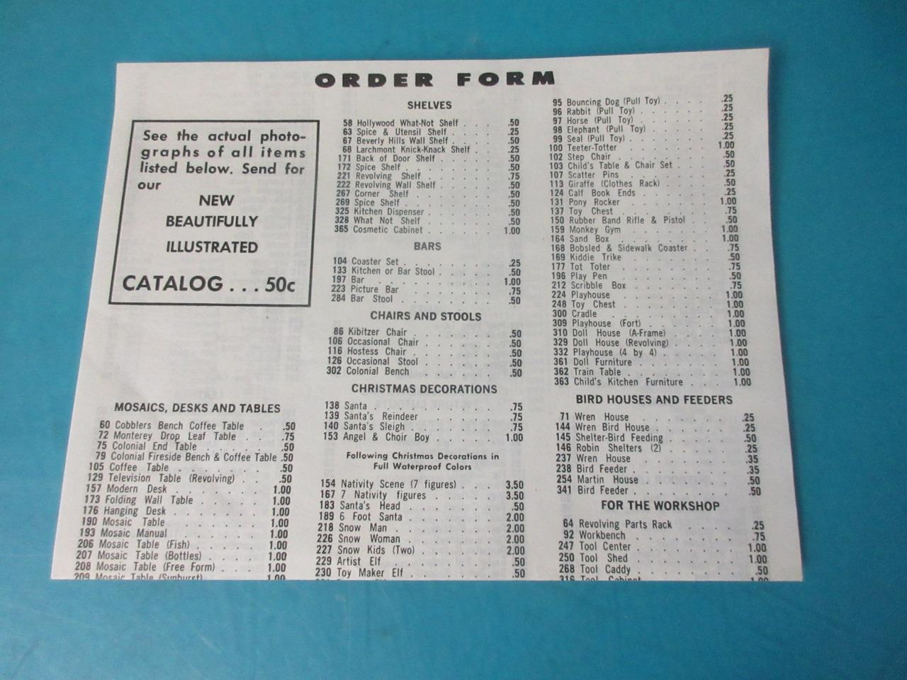 LOT OF 5 VINTAGE U-BILD ENTERPRISES BUILDING PLANS WOODWORK 349 337 390 334 383