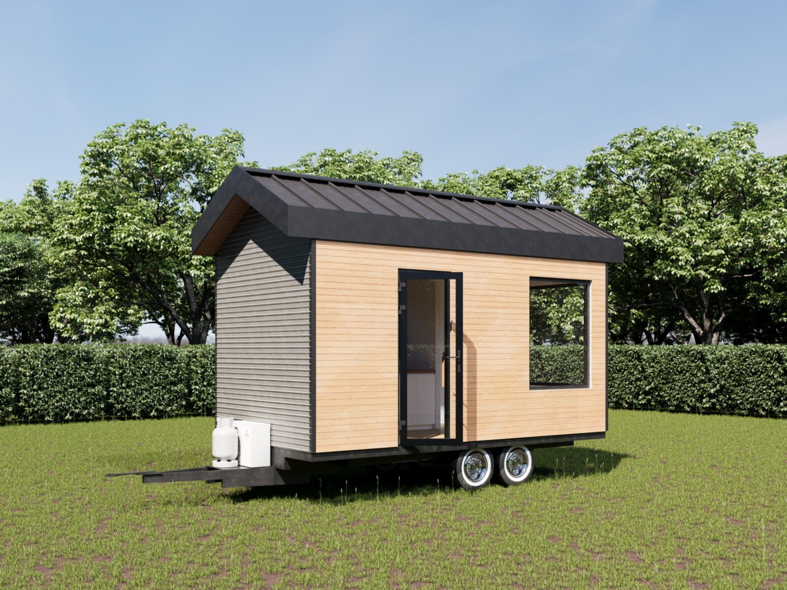 Tiny Home Plans on Wheels 115sqft – Mobile Living Design with 3D Visuals