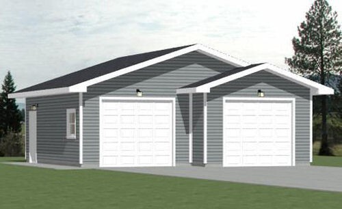 28×28 2-Car Garage — 728 sqft — PDF Floor Plan — Model 1B