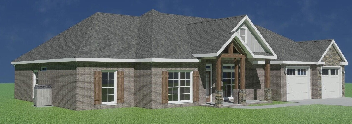2300 sq.ft., 4 Bedroom, 3 Bath, 2-car garage – Craftsman Home / House Plan