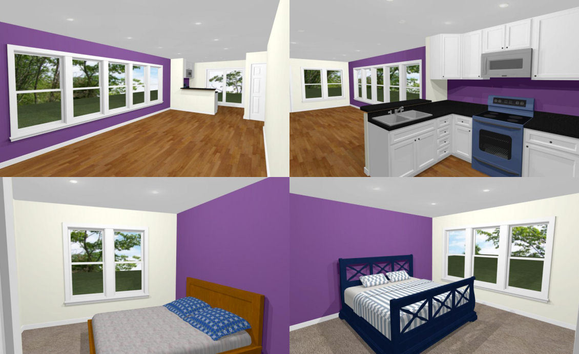 28×32 House — 2 Bedroom 1 Bath — 896 sq ft — PDF Floor Plan — Model 3O