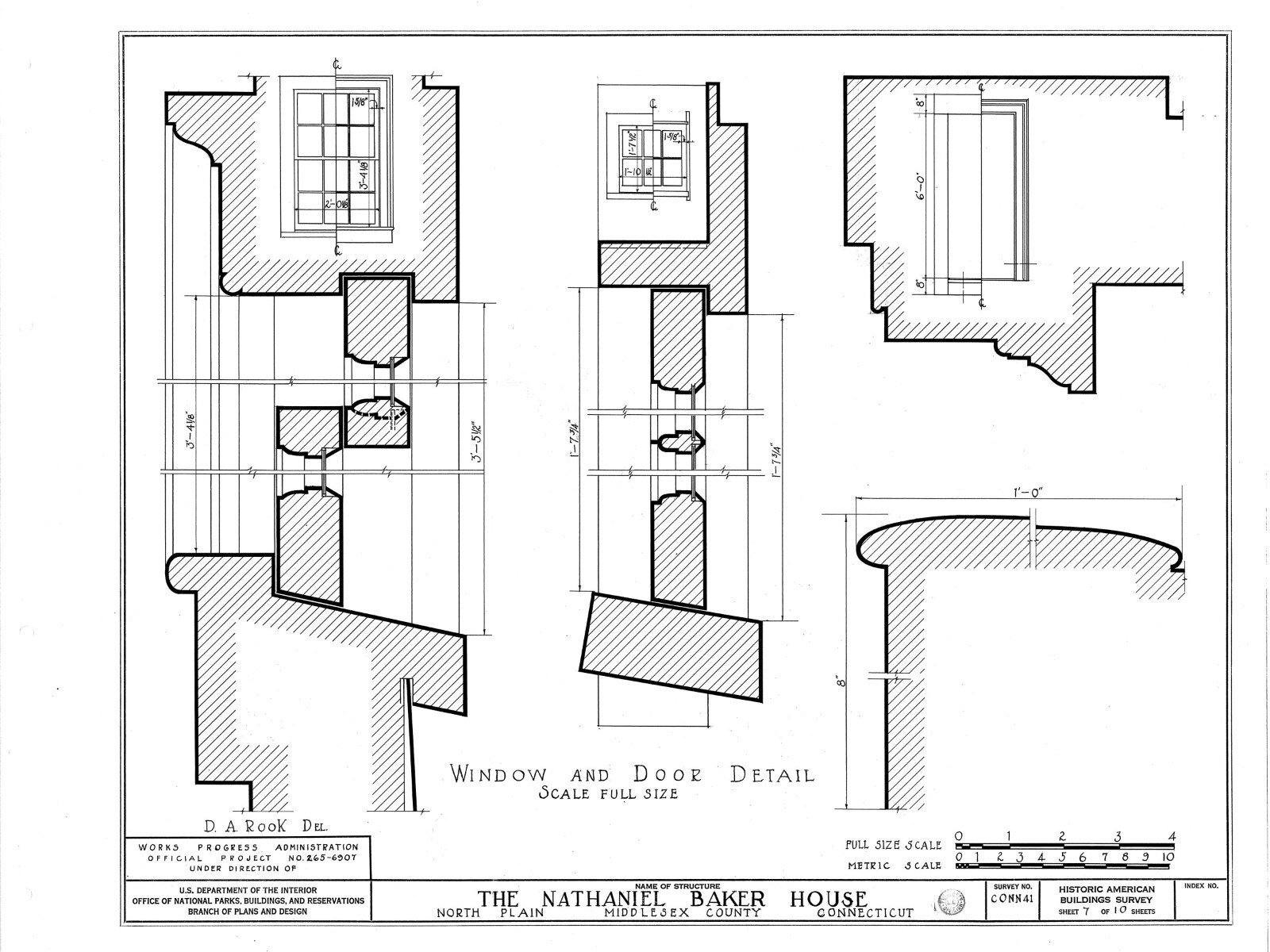 Colonial Cottage, printed architectural plans, detailed timber frame drawings