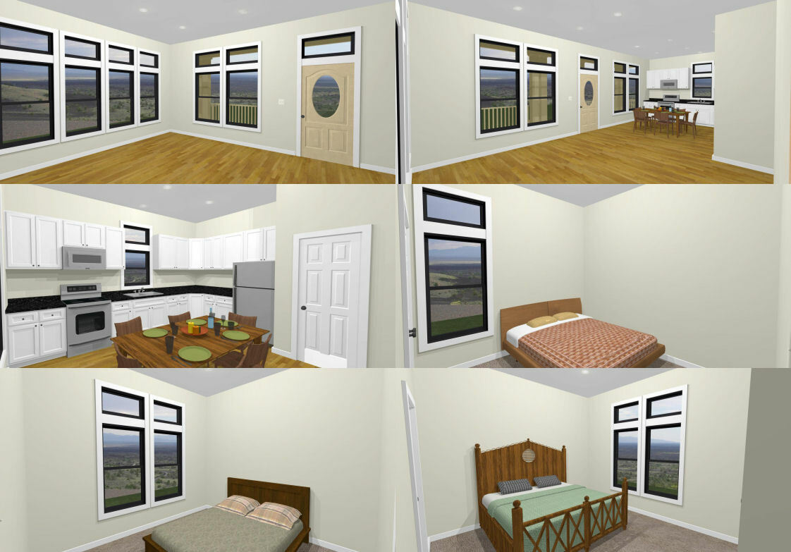30×40 House — 3 Bedroom 2 Bath — 1,200 sq ft — PDF Floor Plan — Model 2A