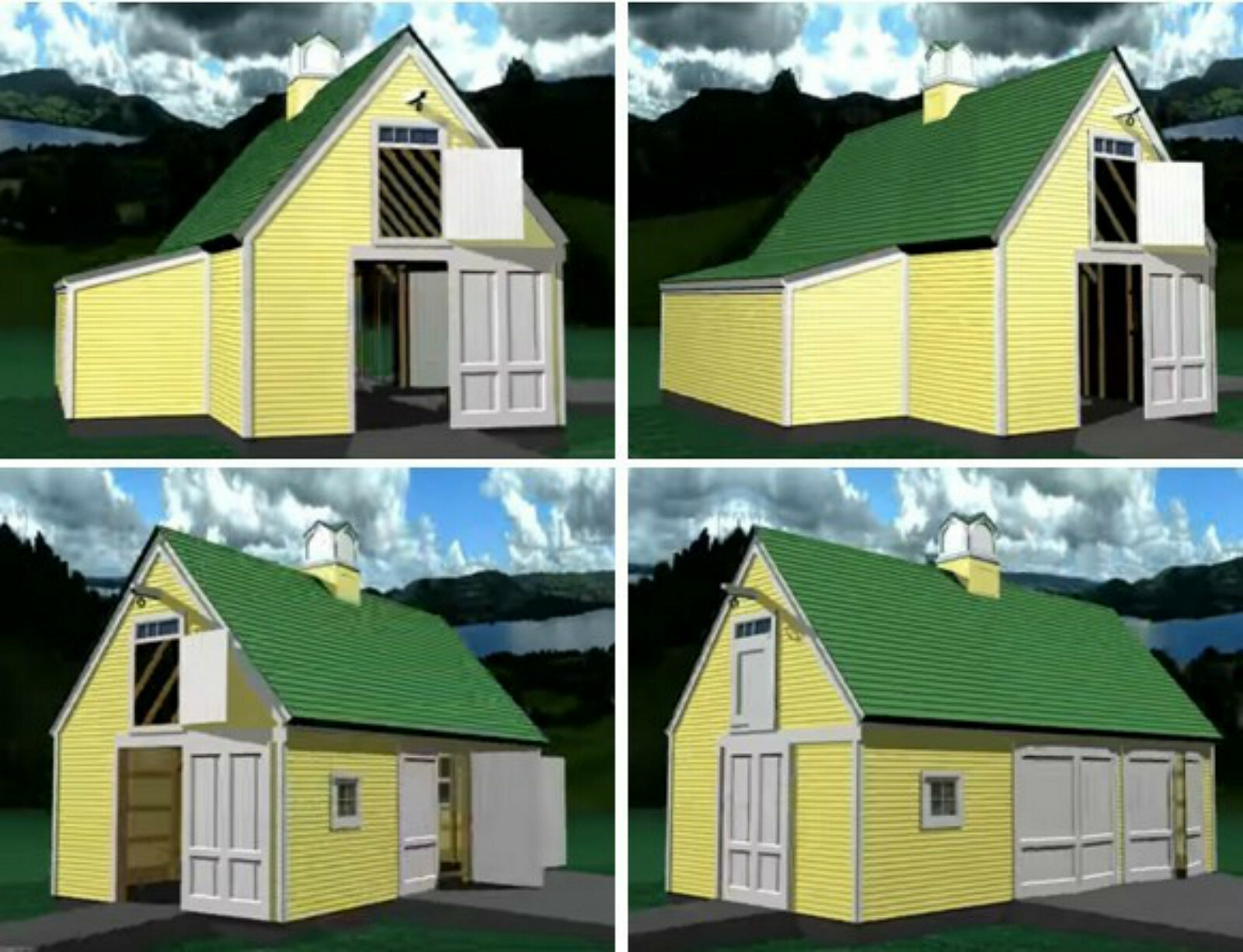 Woodberry Car Barn and Shop with Loft – 3 Complete Sets of Plans (eB-112×3)