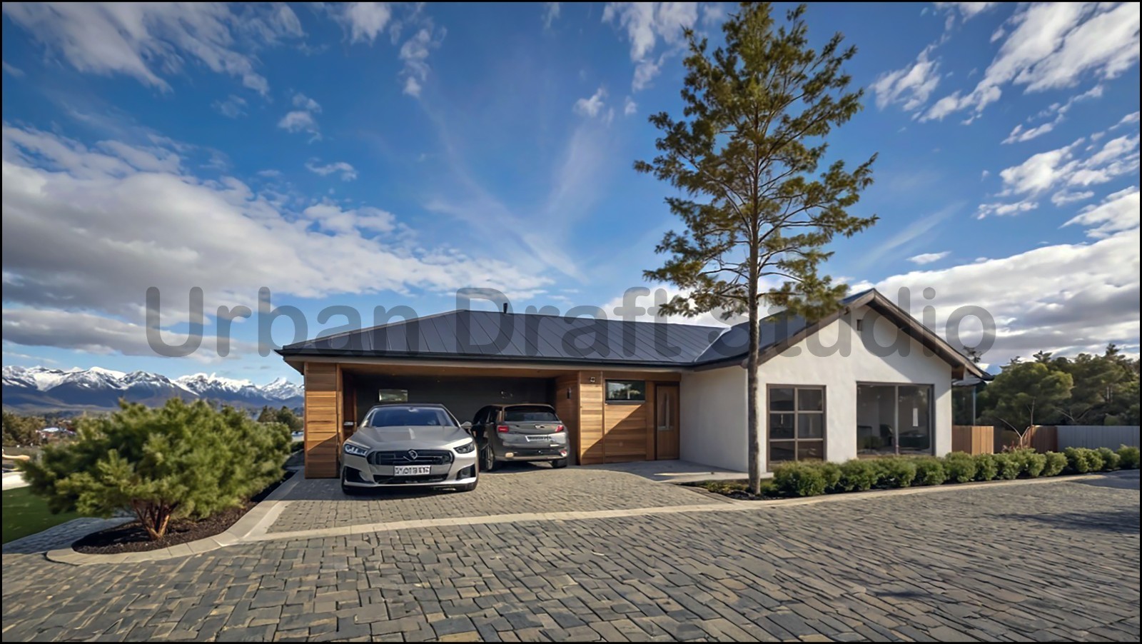 2 Bedroom, 1.5 Bath. 2 Car garage, (1600-SF) Concept house design: PDF DOWNLOAD