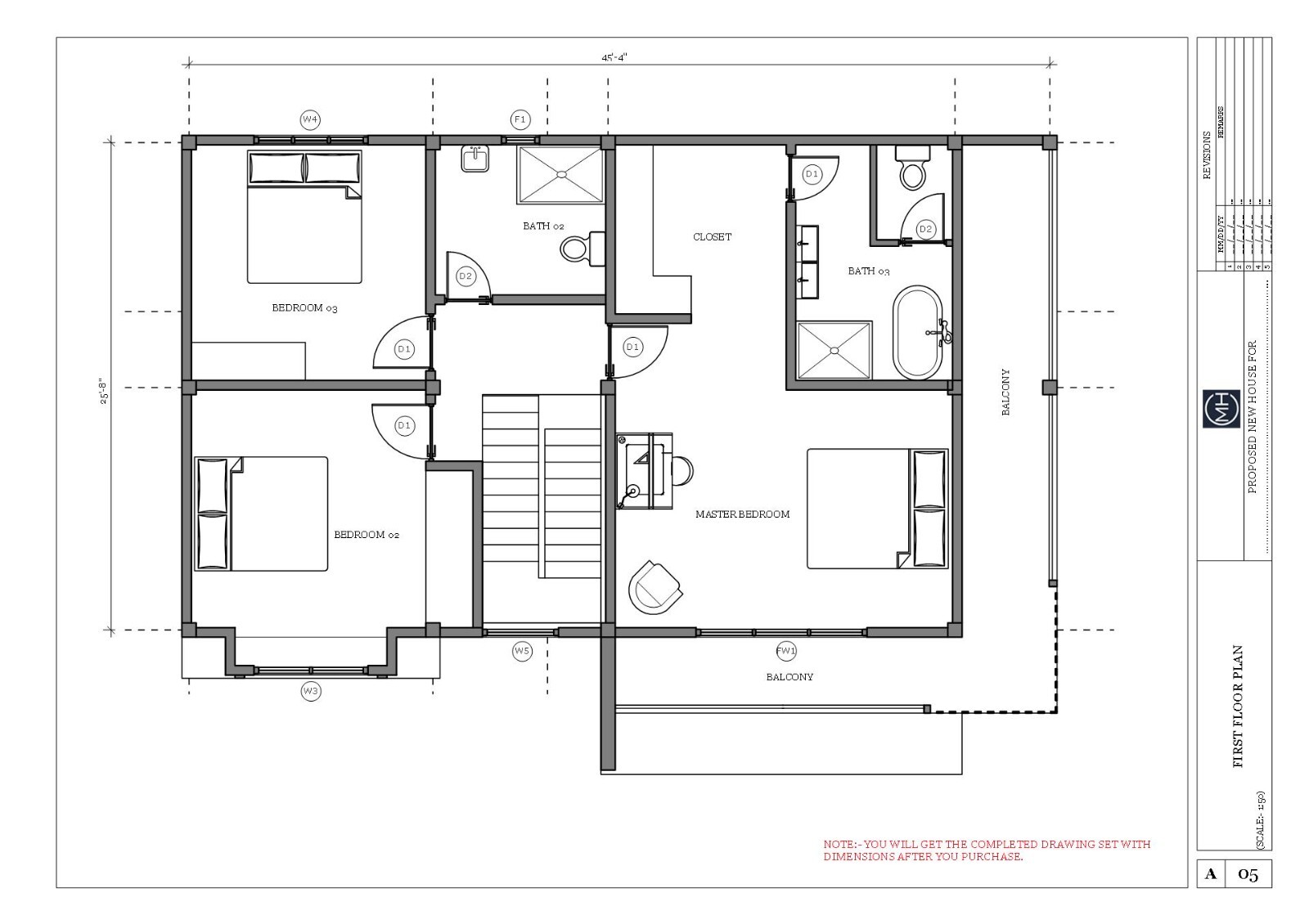 Modern Two Story House Plan 3D images DWG CAD File And PDF For Blueprint Plans