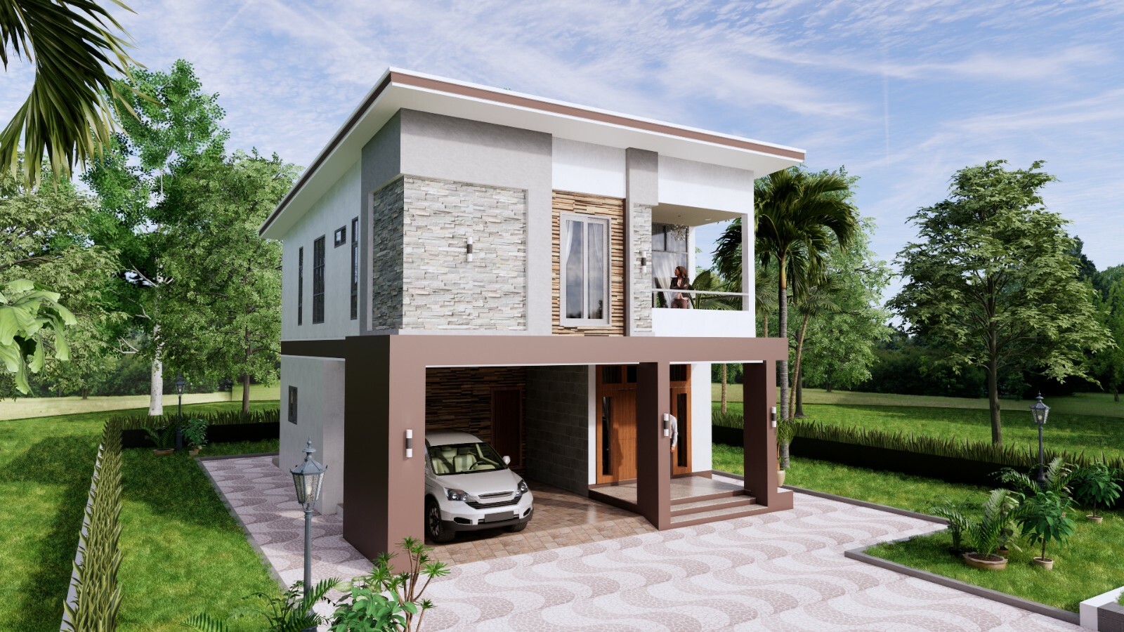 27×40 Feet Small House Design 8×10 Meter 4 Beds 3 Baths Hip Roof (A4 Hard Copy)