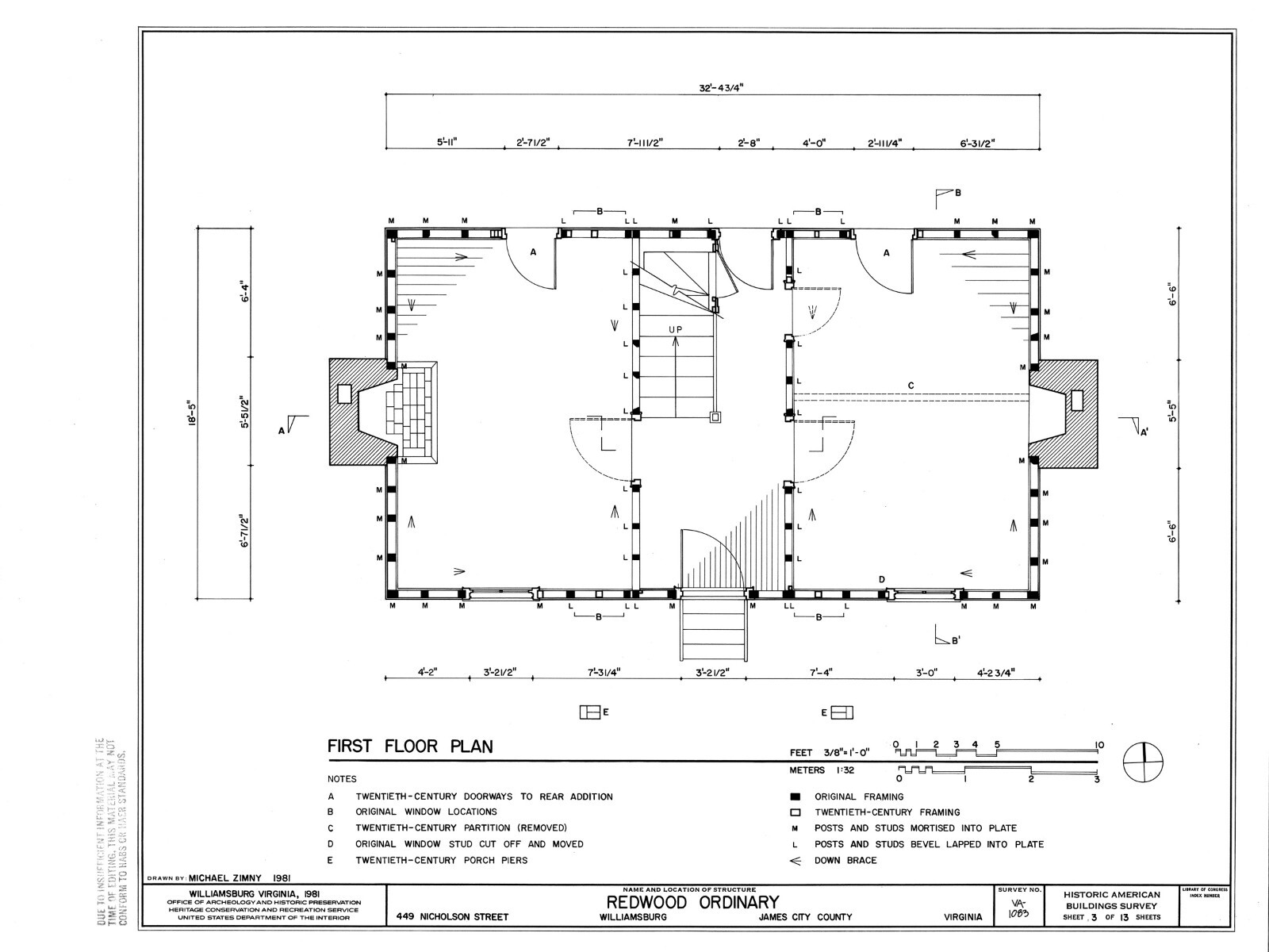 Colonial Williamsburg Timber Framed Cottage – Printed Architectural Plans