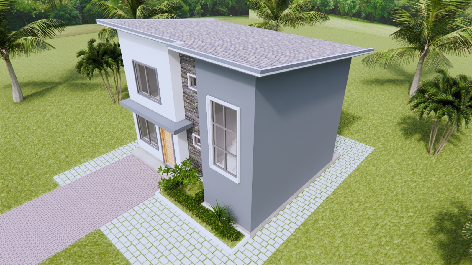 Small House Plan 26×20 Feet 8×6 Meter 3 Bed 2 Bath Shed PDF Plan (A4 Hard Copy)
