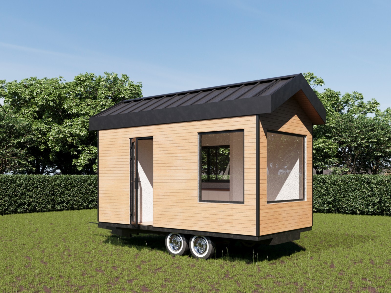 Tiny Home Plans on Wheels 115sqft – Mobile Living Design with 3D Visuals