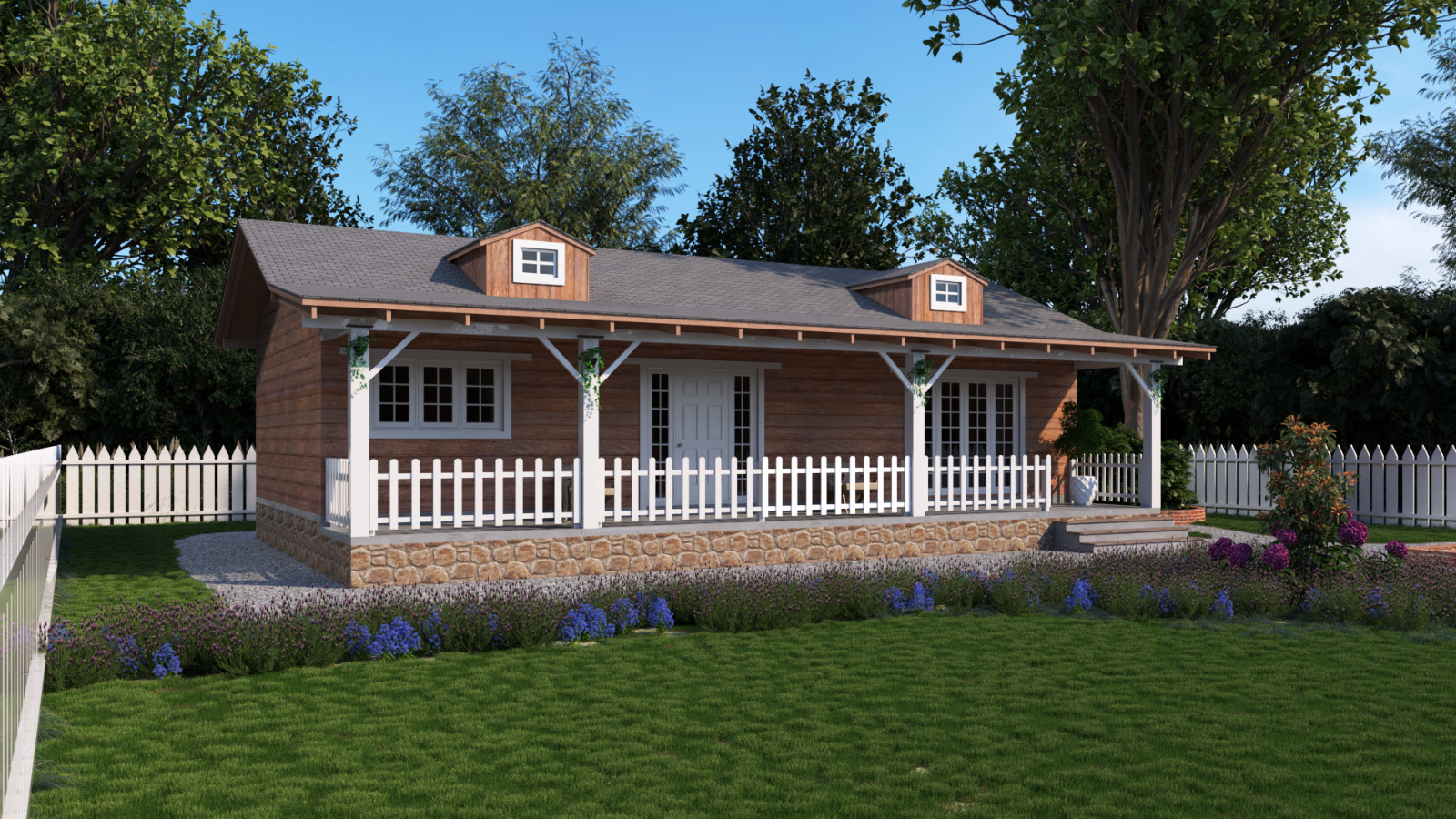 American Style Tiny House Plan With CAD file And PDF For Blueprint – 2 Bedrooms