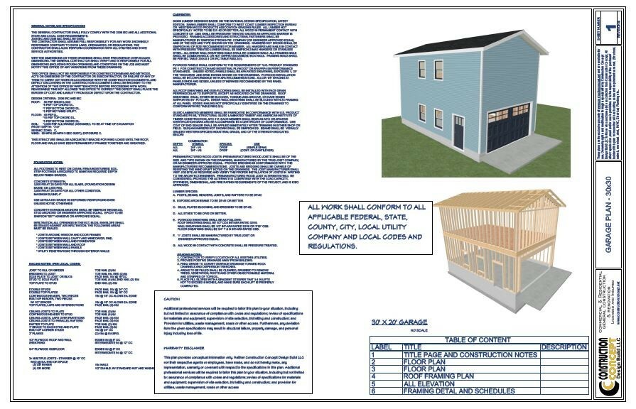home building plans GIGA Garage Blueprints Plans 20′ x 30′ Two Car Garage