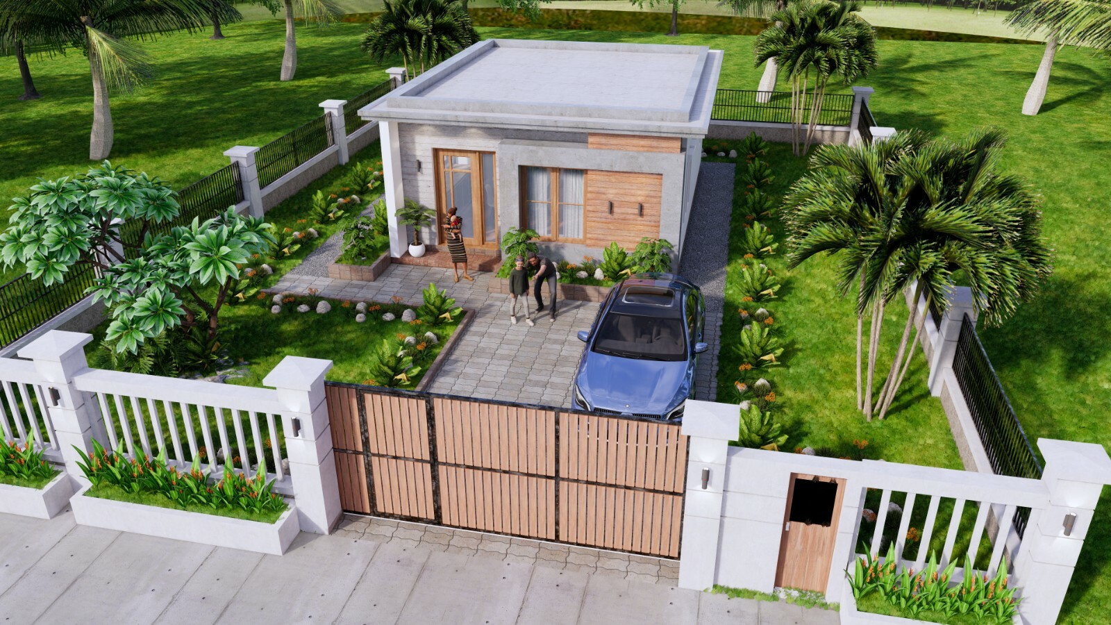 20×26 Feet Small House Plans 6×8 Meter 2 Bed 1 Bath Flat Roof PDF (A4 Hard Copy)