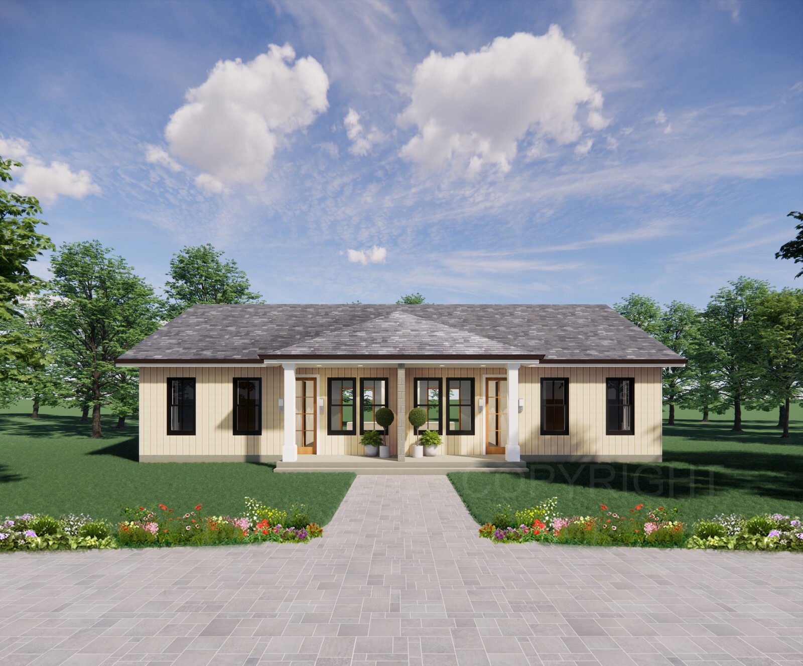Duplex Investment Rental Plan – 2 Bed 2 bath – 1820 SF – Drawings Blueprints