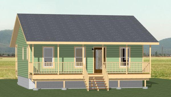 30×24 House — 2 Bedroom 2 Bath — 720 sq ft — PDF Floor Plan — Model 9