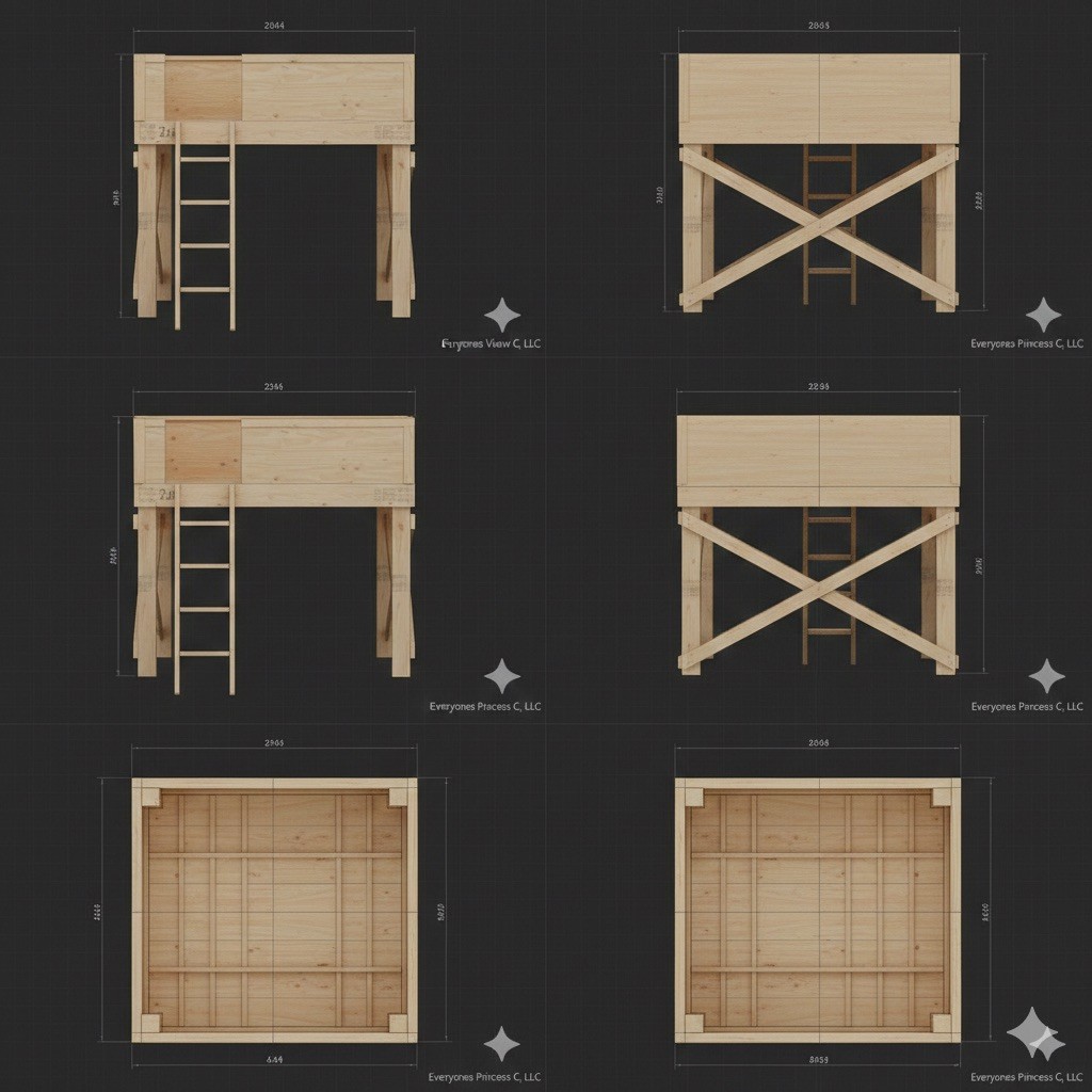 DIY 8ft x 7ft Loft Bed /Storage Platform Plans – Lightweight Space-Saving Design