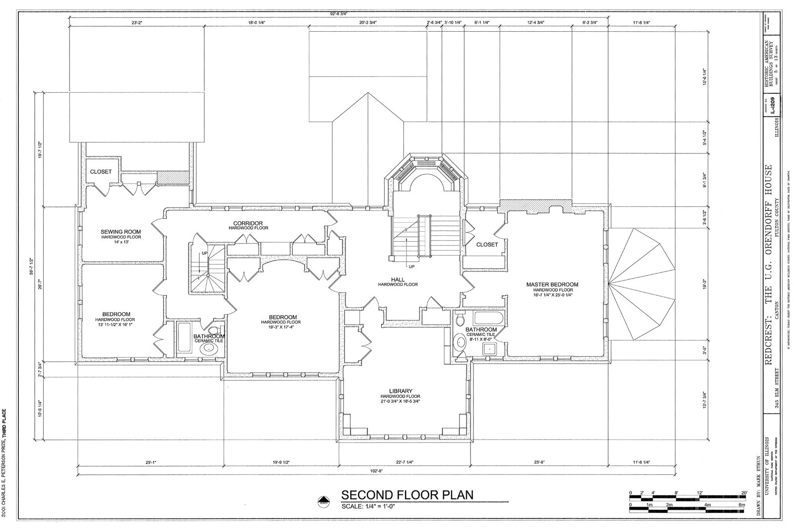 HOUSE PLANS – 2 story Prairie style home, Old English details, printed plans