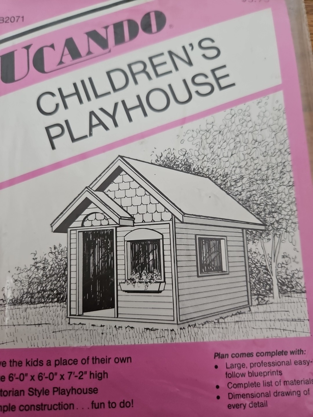 Build Your Own Children’s Playhouse Blueprint Plans Design # B2071 NIP, Ucando