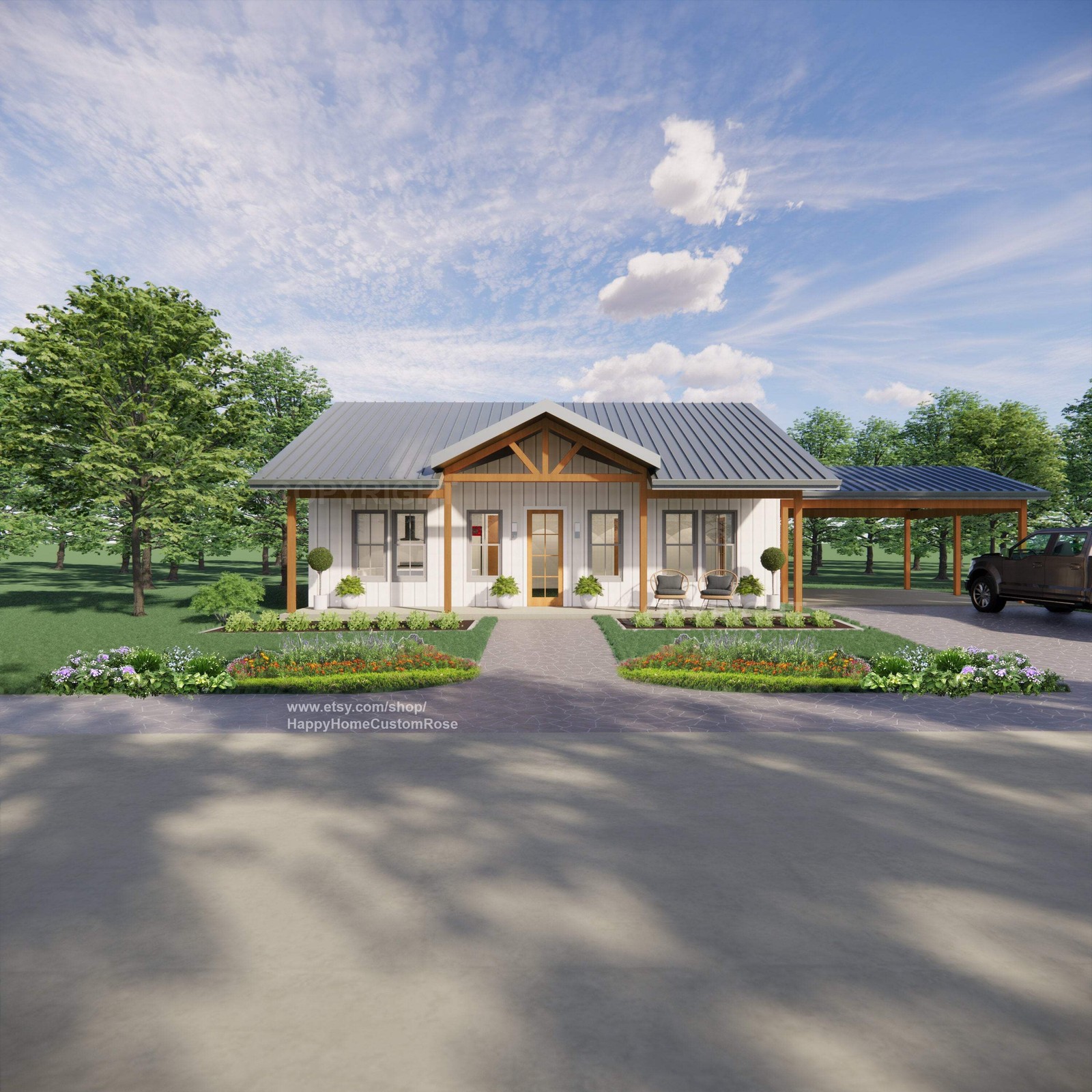Idyllic Living Affordable Barndominium House Plans – Open Plan Design – 2 Bed 2
