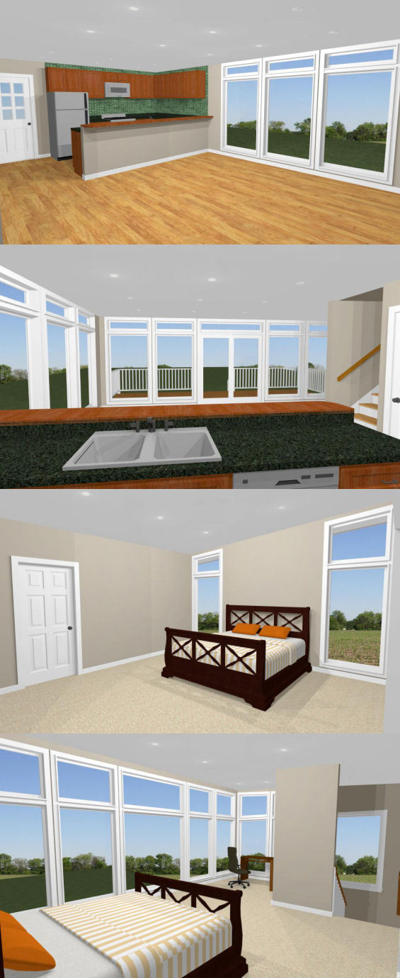 24×24 House — 1 Bedroom 1.5 Bath — PDF FloorPlan — 1,066 sqft — Model 10A