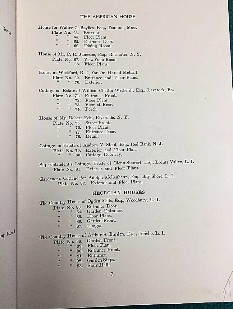 1922 Book : THE AMERICAN HOUSE «Architect» FLOOR PLANS & ILLUSTRATIONS @ Keefe