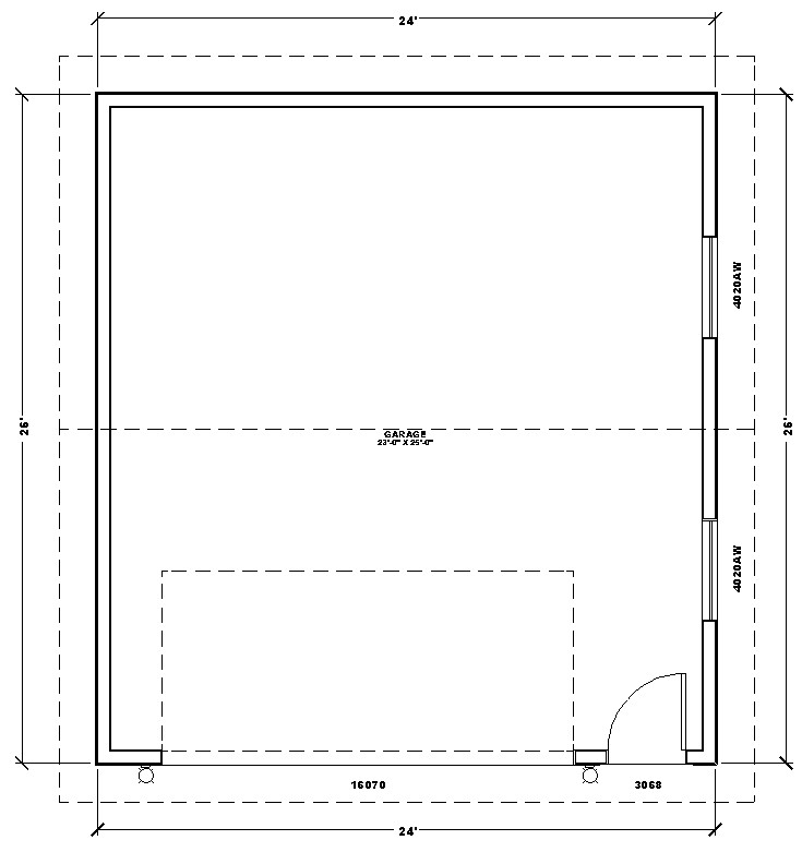 Double Car / 2 Car Garage Plan / Architectural Blueprints – 24 x 26
