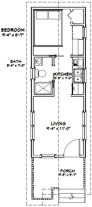 10×28 Tiny House — 280 sq ft — PDF Floor Plan — Model 1