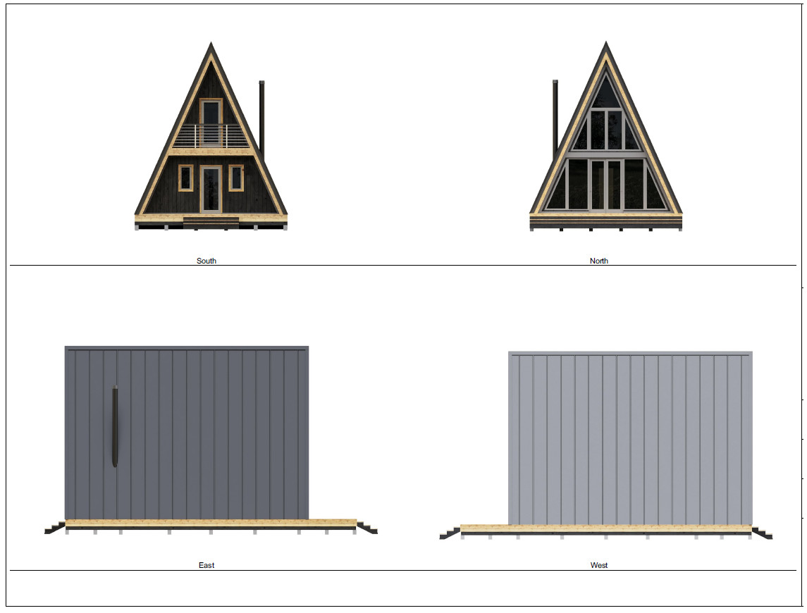 22’x42′ Tiny House Plan 1 Bed, 1 Bath Architectural Build Plans PDF Download