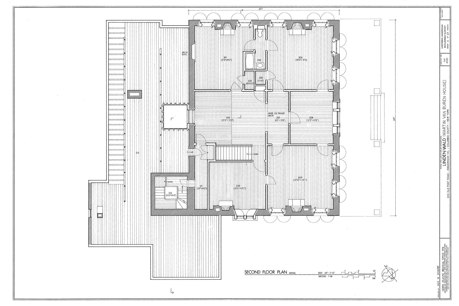 Italianate Victorian home of President van Buren, detailed architectural plans