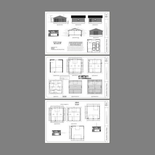 28×28 2-Car Garage — 784 sqft — PDF Floor Plan — Model 3R