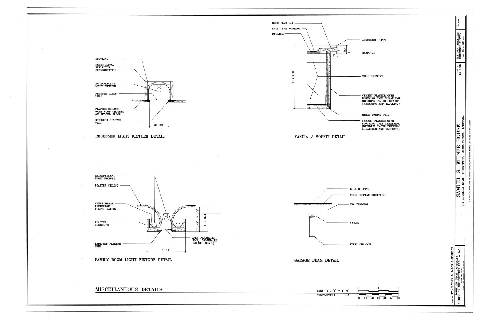 Mid-Century Modern home, stucco brick glass block, architectural PRINTED plans